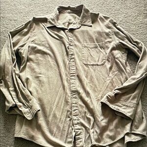 Muji Women's Light Brown Button Down Shirt